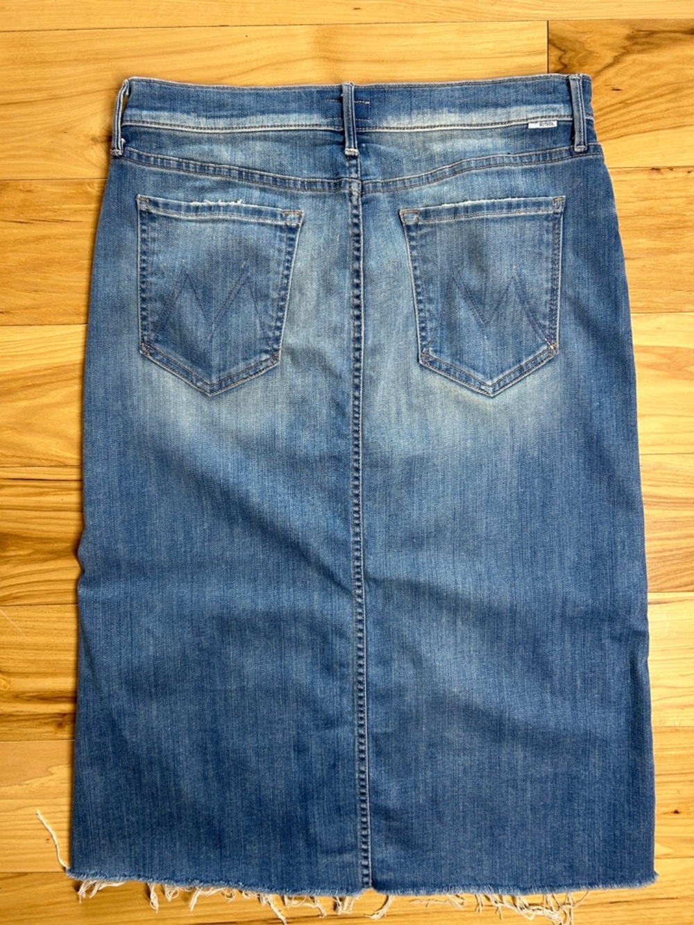 MOTHER Light Blue Denim Distressed Jean Skirt | Size 31 - Picture 4 of 7